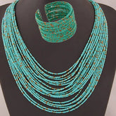 Acrylic Bead Jewelry Sets: Fashionable Necklaces and Bangles for Women - Multicolor Necklace New Jewelry Set - Flexi Africa